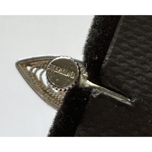 Vintage Marcasite Long Dangle 3 Rhinestone Sterling Silver Screw Back Ea… - Picture 4 of 5